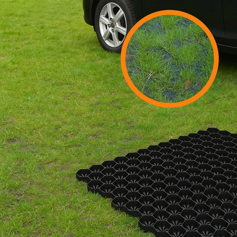 Black Grass Grid 3XL – Premium Driveway &amp; Garden Parking Solution Prevents Ruts, Click-Lock System, Long-Lasting (Per m²)