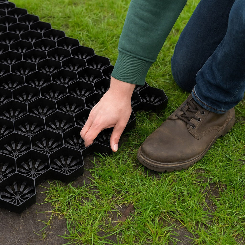 Black Grass Grid 3XL – Premium Driveway &amp; Garden Parking Solution Prevents Ruts, Click-Lock System, Long-Lasting (Per m²)