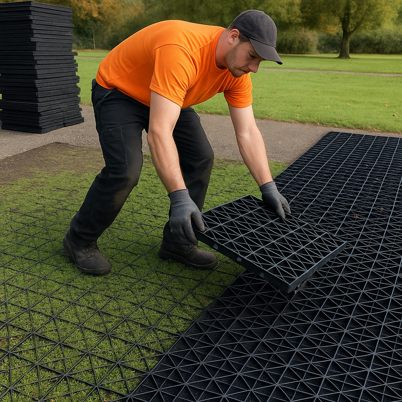 EarthPress Grass Grids – Heavy-Duty Driveway Reinforcement 30 Tonne Load Eco-Friendly Parking Solution