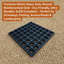 Heavy Duty 50mm Driveway Grid Eco Ground Stabilisation for Car Parks, Paths, Farm Tracks & Equestrian Surfaces