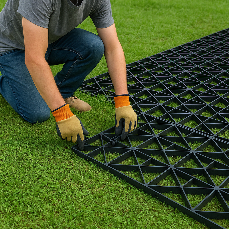 EarthPress Grass Grids – Heavy-Duty Driveway Reinforcement 30 Tonne Load Eco-Friendly Parking Solution