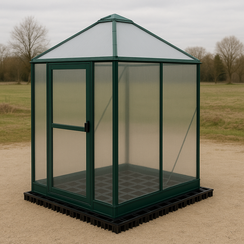 Heavy-Duty Recycled Plastic Greenhouse Base – Weatherproof Grid Foundation for Long-Lasting Garden Protection